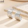 Effie Queen Stainless Steel 18k Gold Hammer Texture Stud Earrings Simple Jewelry for Women Birthdays Party Banquet Gift STGE06