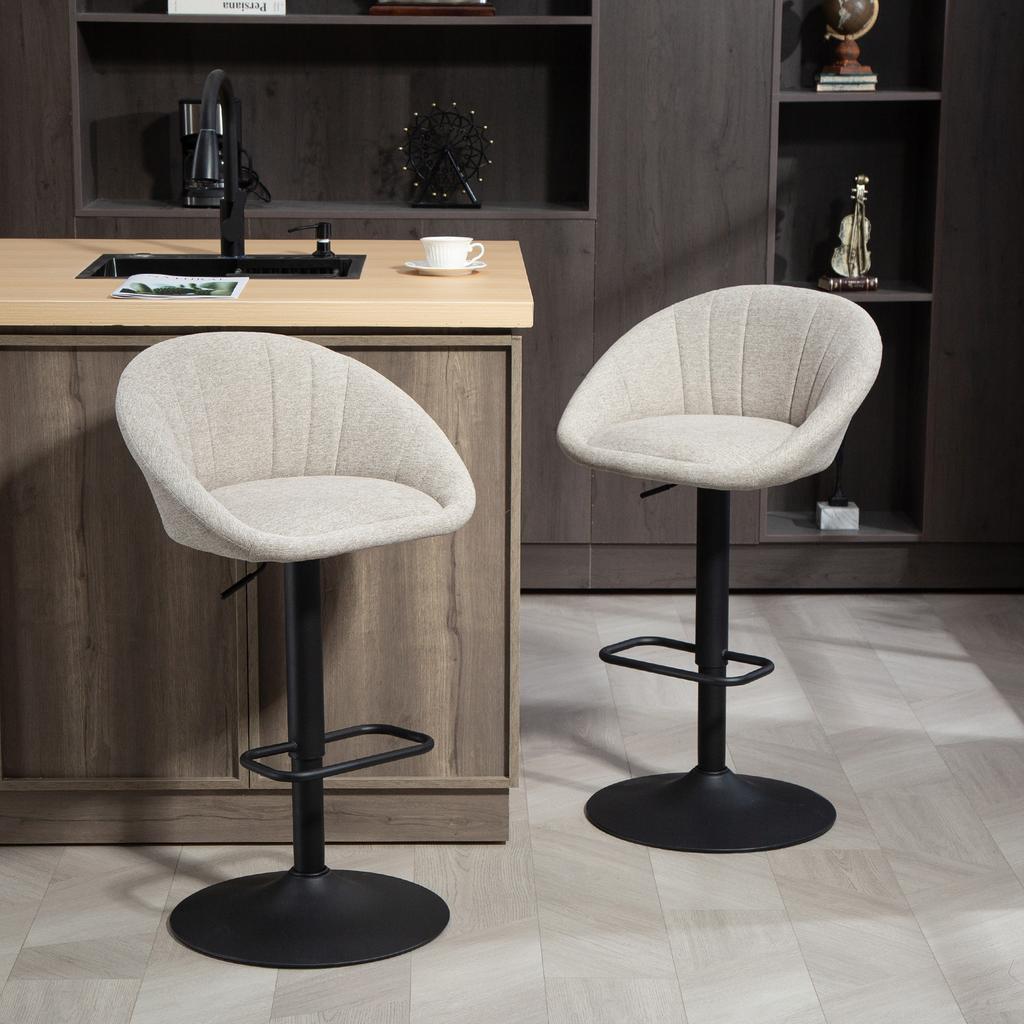 Bar Stools Set of 2 Swivel Bar Chair with Armrests and Backrest for Kitchen