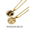 MamacitaSlay 316L Stainless Steel Shell Zircon Sun Pendant Necklace 18K Gold Plated Waterproof Jewelry Women's Creative Necklace