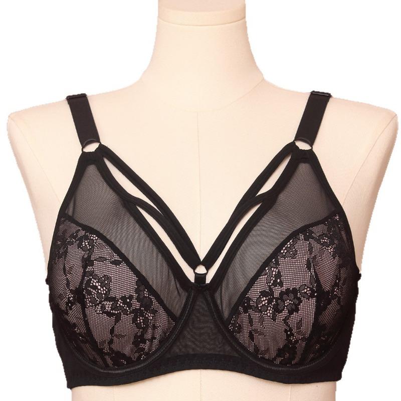 Plus Size Lace Full Cup Bra Breathable Underwear For Women