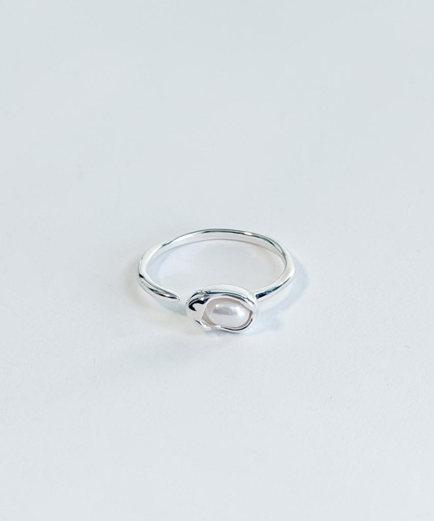 Knosis [925 Silver] Frame Pearl Ring