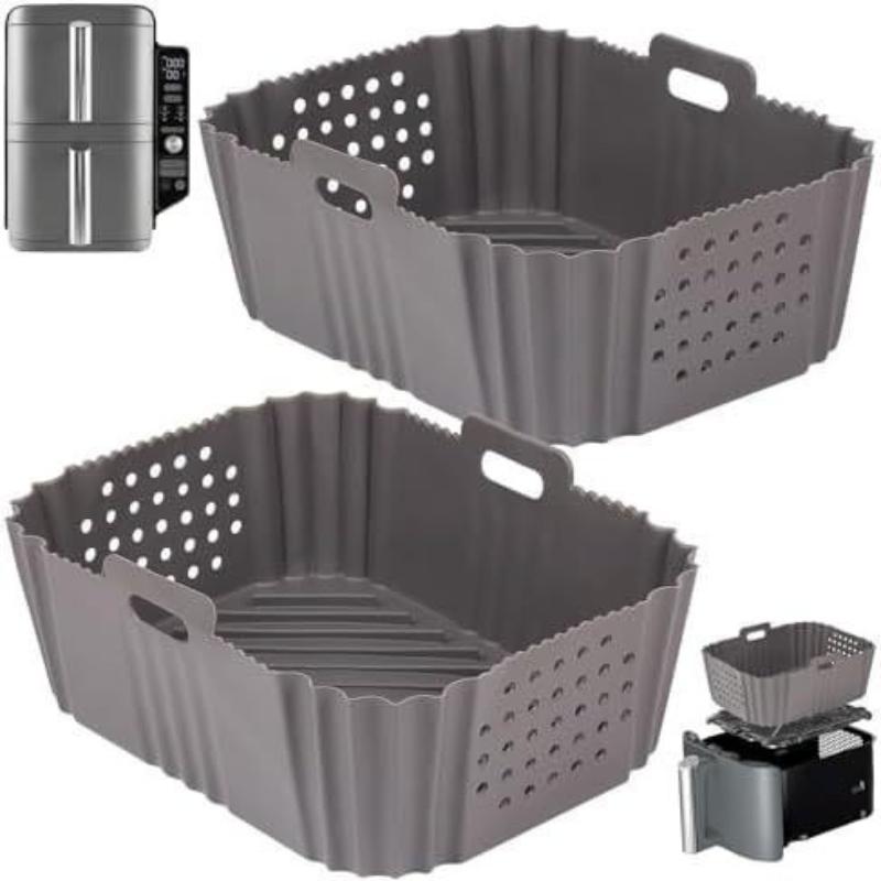 

Air Fryer Silicone Liner Rectangular Baking Tray for Ninja SL401 S400 2pcs