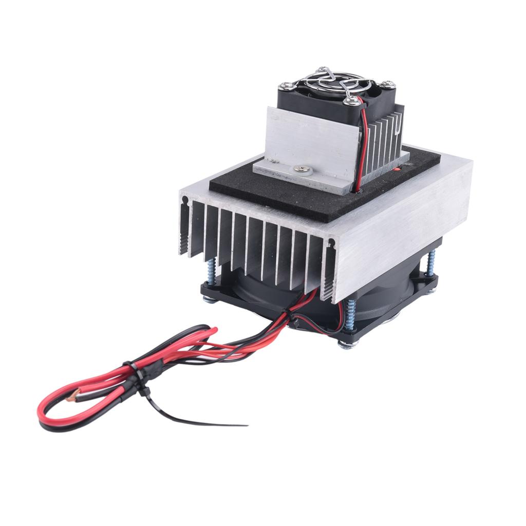 DIY Peltier Cooler Kit 12V Semiconductor Cooler Peltier Cooling System, Heatsink Module Kit+Thermostat Set, US Plug