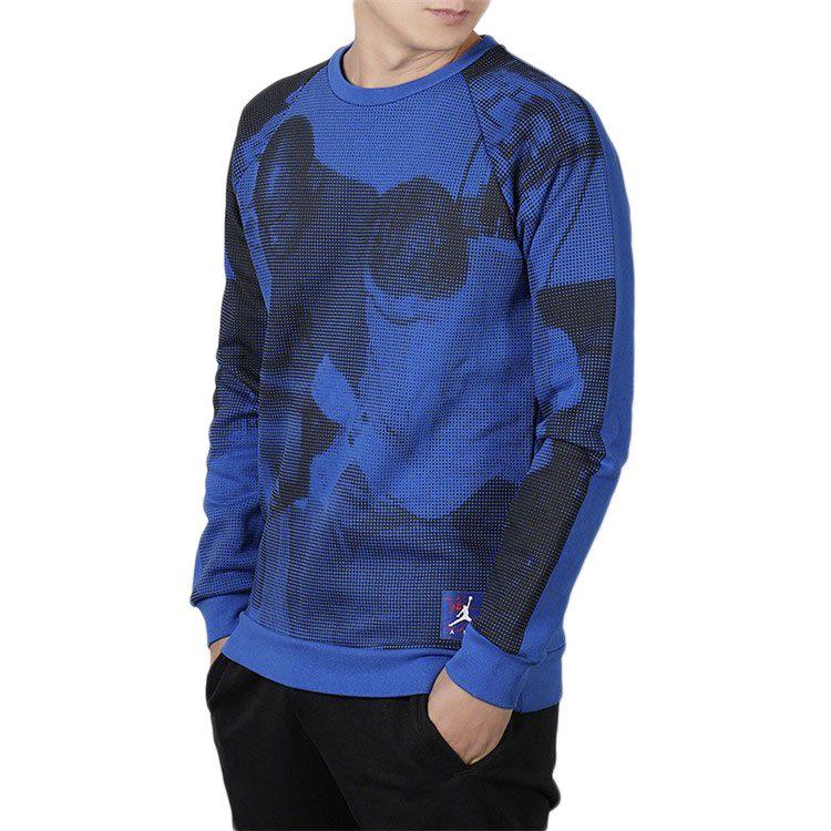 Jordan Sweatshirts Men's Blue Crew Neck Moderate Regular BQ1384-423