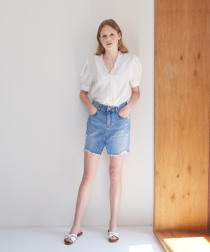 DIEPHOD #3335 Light Blue Denim Skirt