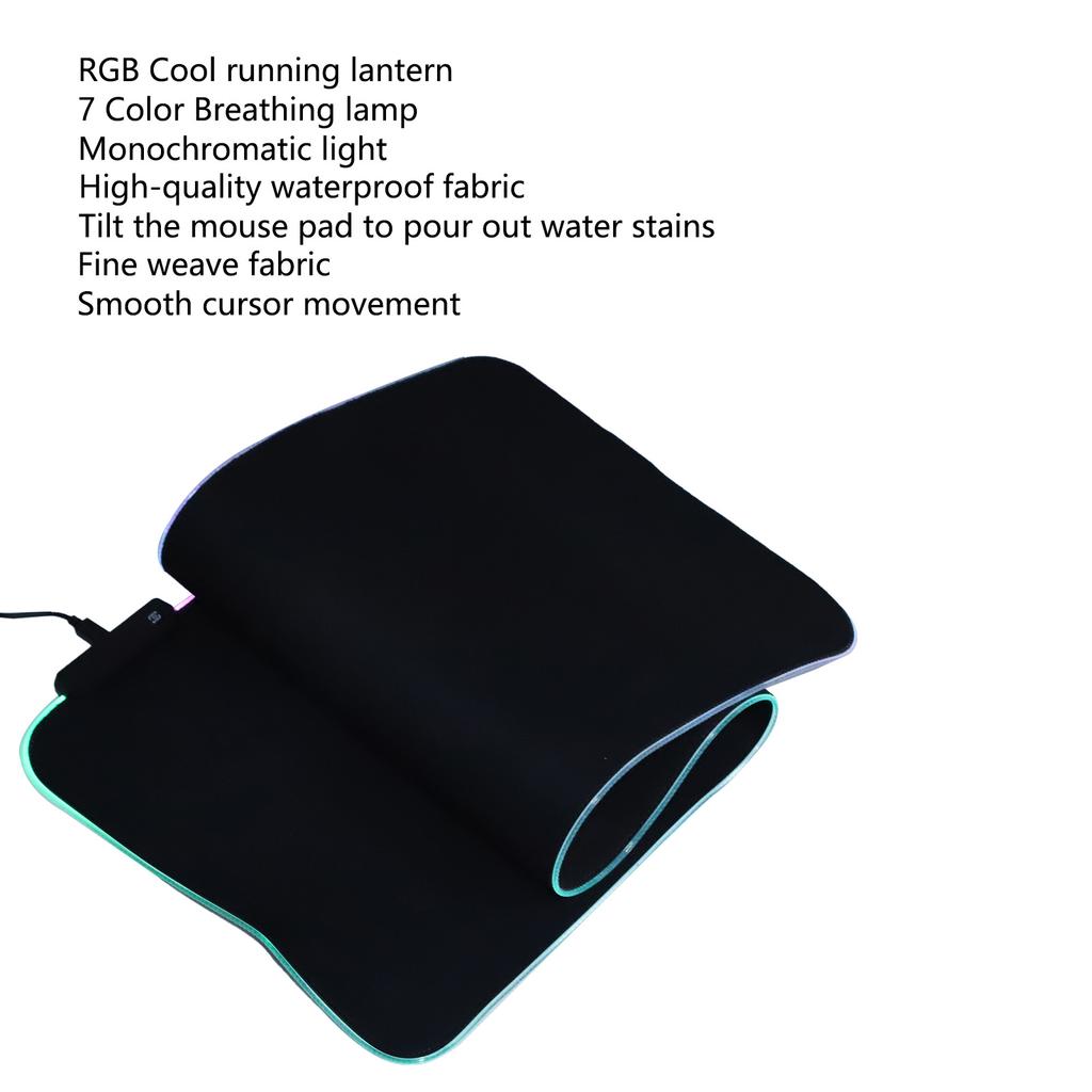 Mouse Pad RGB Light Rubber Thicken Notebook Tablet Mat USB Interface Computer Accessories
