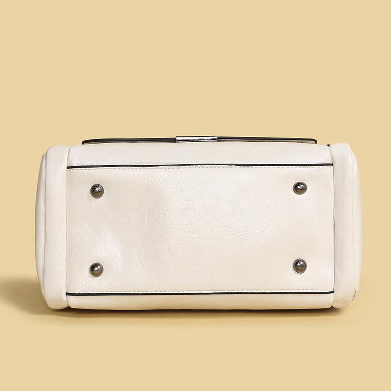 Fashionable Handbag for Women - Soft Leather Boston Pillow Bag - Simple and Versatile Crossbody Bag