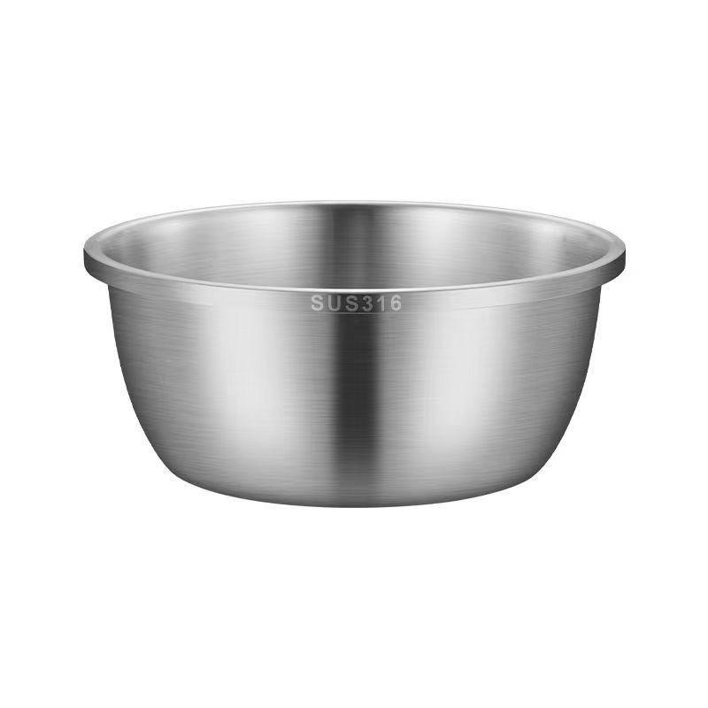 German Stainless Steel Bowl Set for Vegetable Washing, Egg Beating, Dough Kneading, and Cooking - Free Shipping