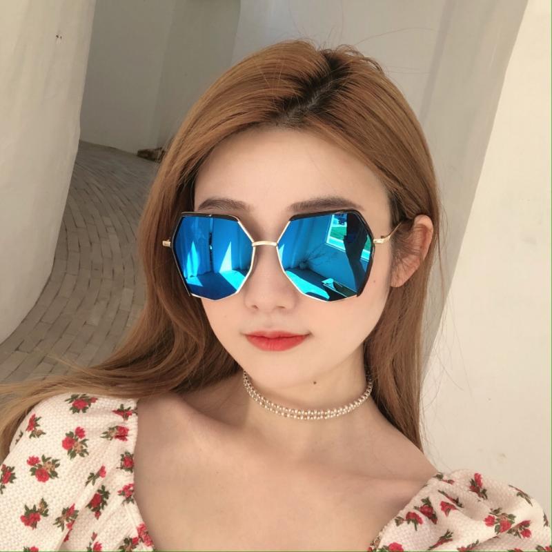 Fashion Square Sunglasses Woman Brand Designer Sun Glasses Female Big Frame Metal Frame Mirror Gradient Eyewear