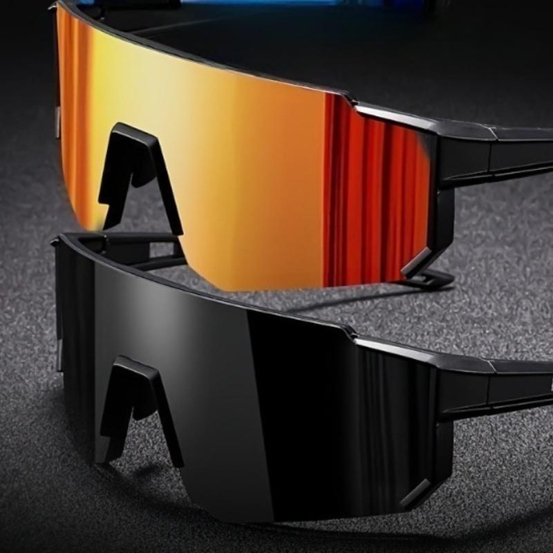 2PCS Fashion New Punk Style Trendy Men's and Women's Integrated Frame Cycling Windproof Sunglasses