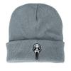 Unisex Trendy Knit Hat with Embroidered Skull Design for Street, Climbing, and Travel.