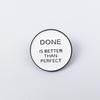 Creative White Geometric Metal Brooch with English Quotes - Versatile Decoration Badge