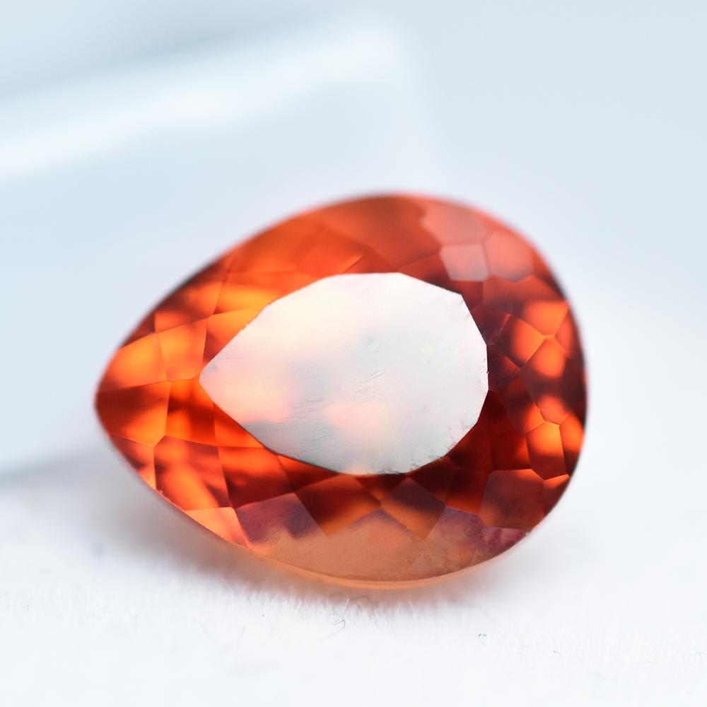 6.95 Ct Natural Orange Sapphire Pear Cut Loose Gemstone For Collection