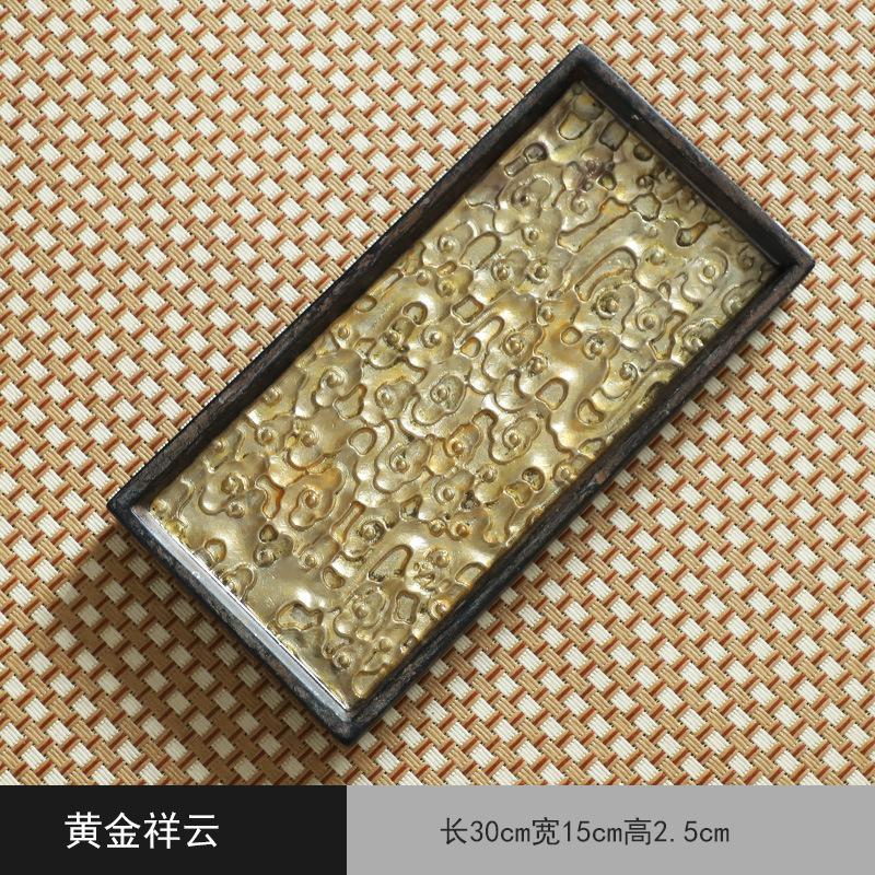 Ceramic Dry Brewed Tea Tray Kung Fu Tea Set Accessories Water Storage Square Circular Large Lacquer Tea Table Pot-bearing