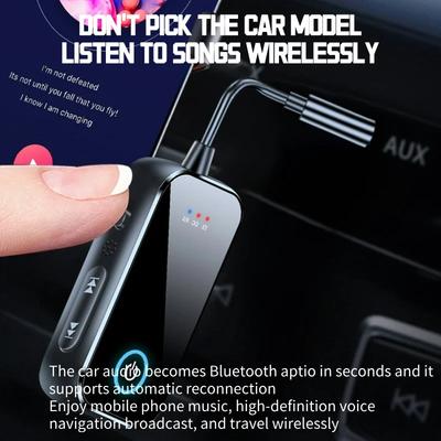 Bluetooth 6.0 Adapter Car Receiver Transmitter 3.5mm Jack Aux Wireless Handsfree Call Music for TV Audio Receiver Adapter