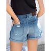 Women's Solid Color Jeans Stretch Slim Fit Casual Fashion Denim Shorts