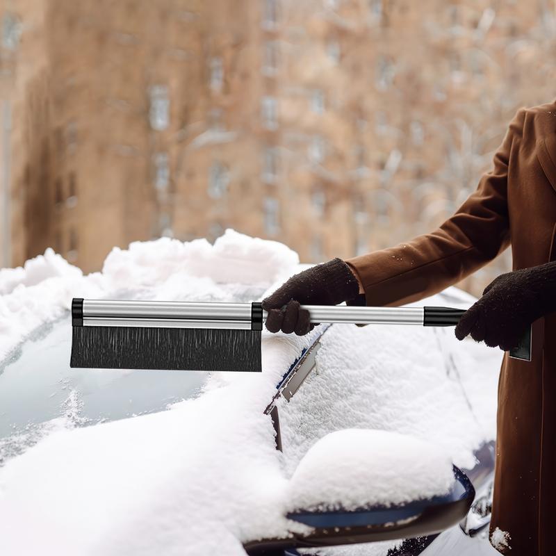 Extendable Car Windshield Wiper Snow Removal Brush 2in1 Aluminum Alloy Snow Shovel With Broom Vehicle Cleaning Accessories