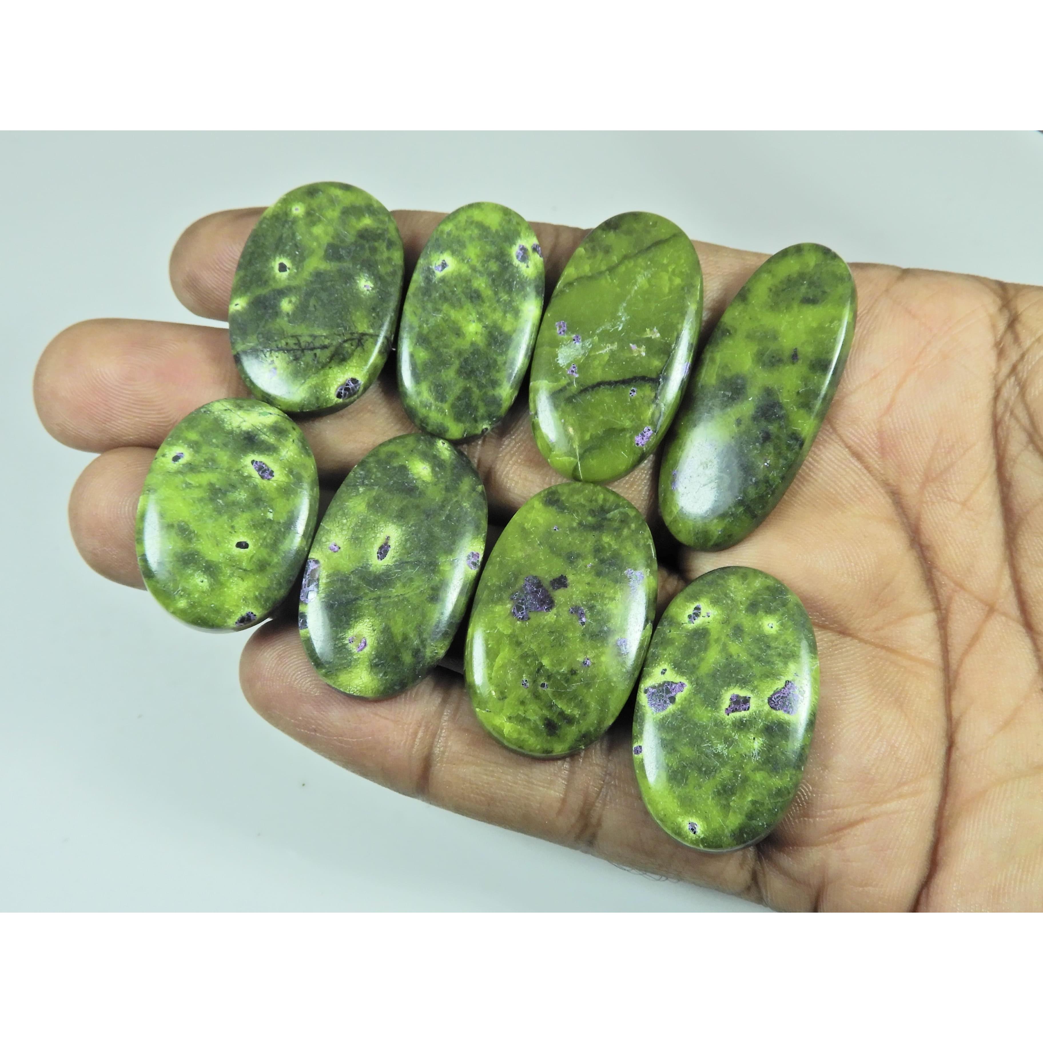 08Pcs Natural Atlantisite Oval Shape Cabochon Loose Gemstone 210Cts. Lot C-2962