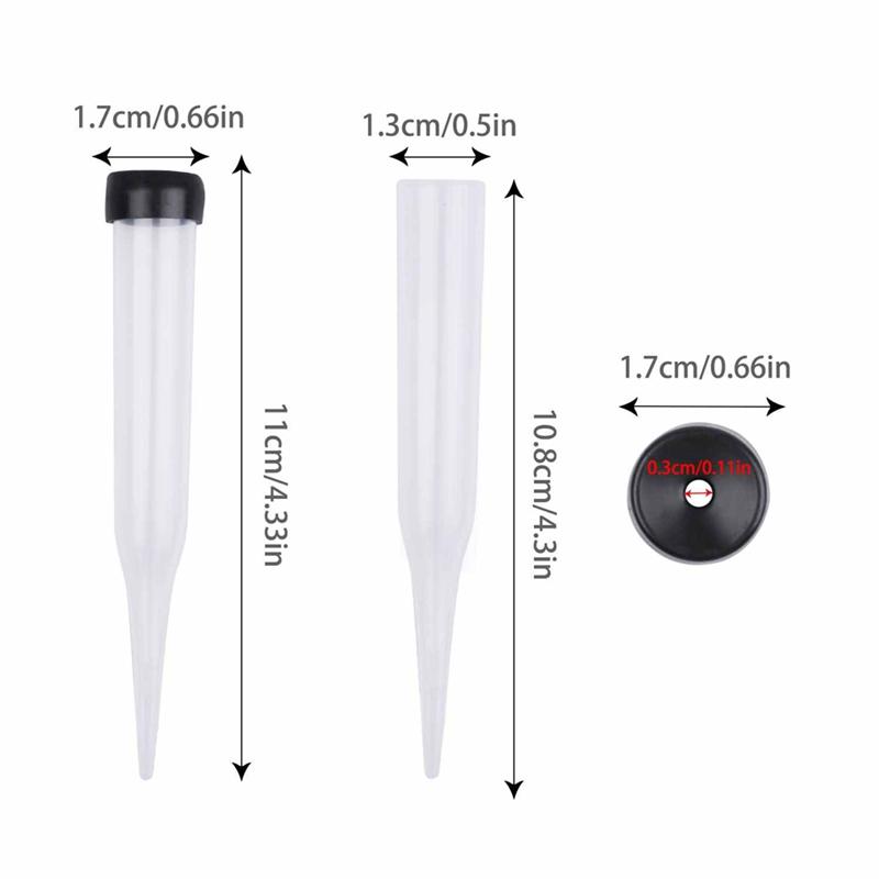 T02C!100PCS Plastic Flower Tubes Transparent Water Tube For Flowers, Reusable Flowers, Water Tubes
