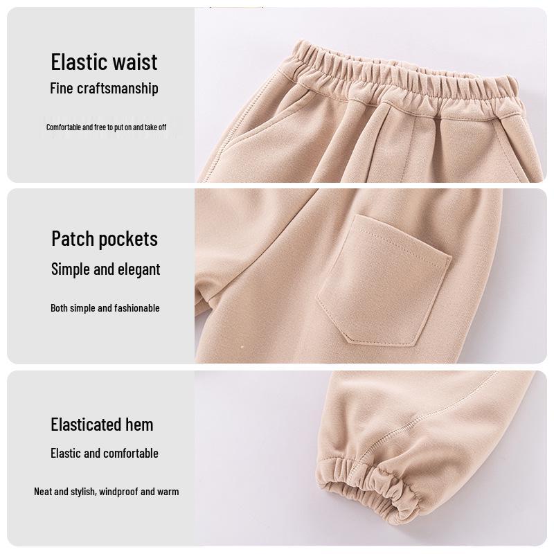 Korean Style Kids' Letter Sweatpants - Unisex Spring Long Pants