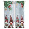 Weihnachtsfenstervorhang mit Schneeflocke, Gnom, Rotkehlchen, Tüllvorhang, transparente Volants, Vorhänge für Wohnzimmer, Heimdekoration, Drape Panel
