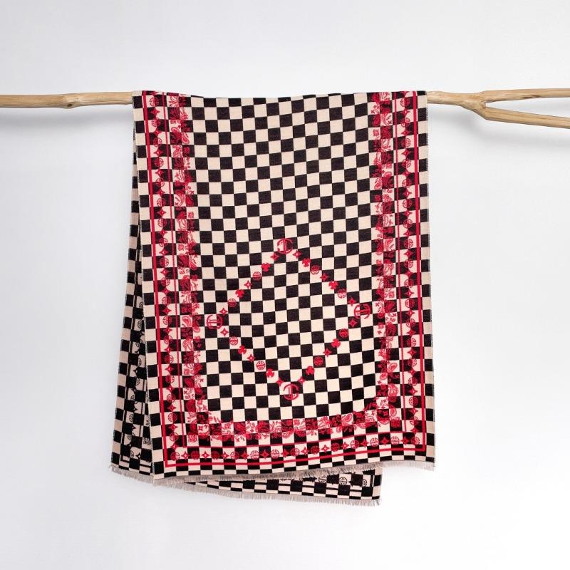 Plaid scarf women's autumn and winter versatile imitation cashmere air-conditioned room oversized shawl with double-sided warm scarf