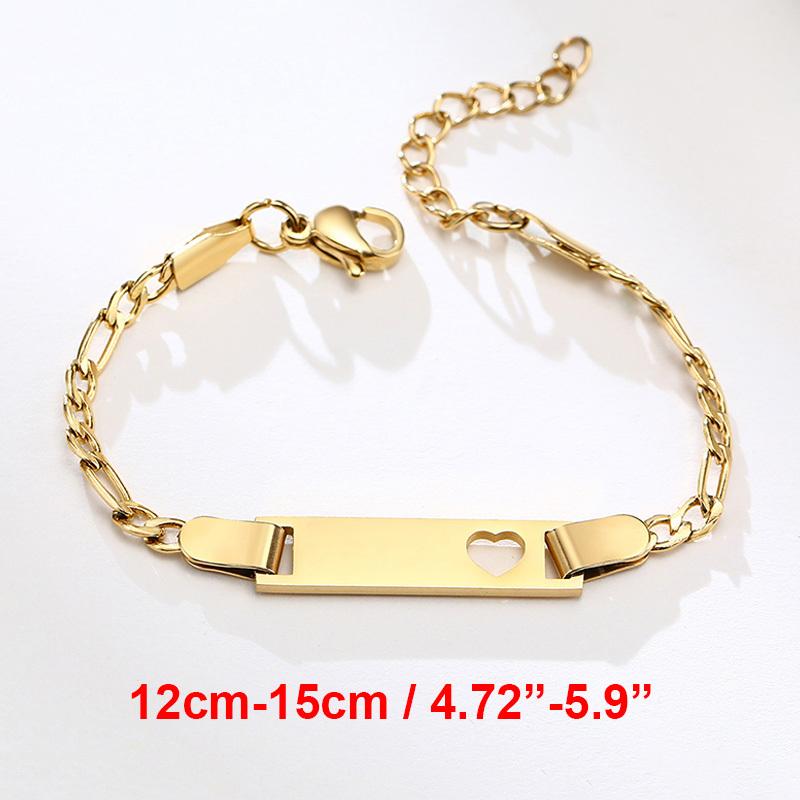 Vnox Mom Daughter Anti Allergy Stainless Steel Baby Bracelets Personalize Name Birth Date Bar Custom Girls Boys Baptism Gifts