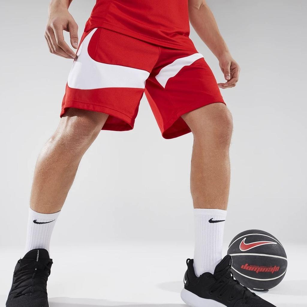 Nike Pantaloncini Sportivi Casual Traspiranti con Logo Grande da Uomo Rossi BV9386-657