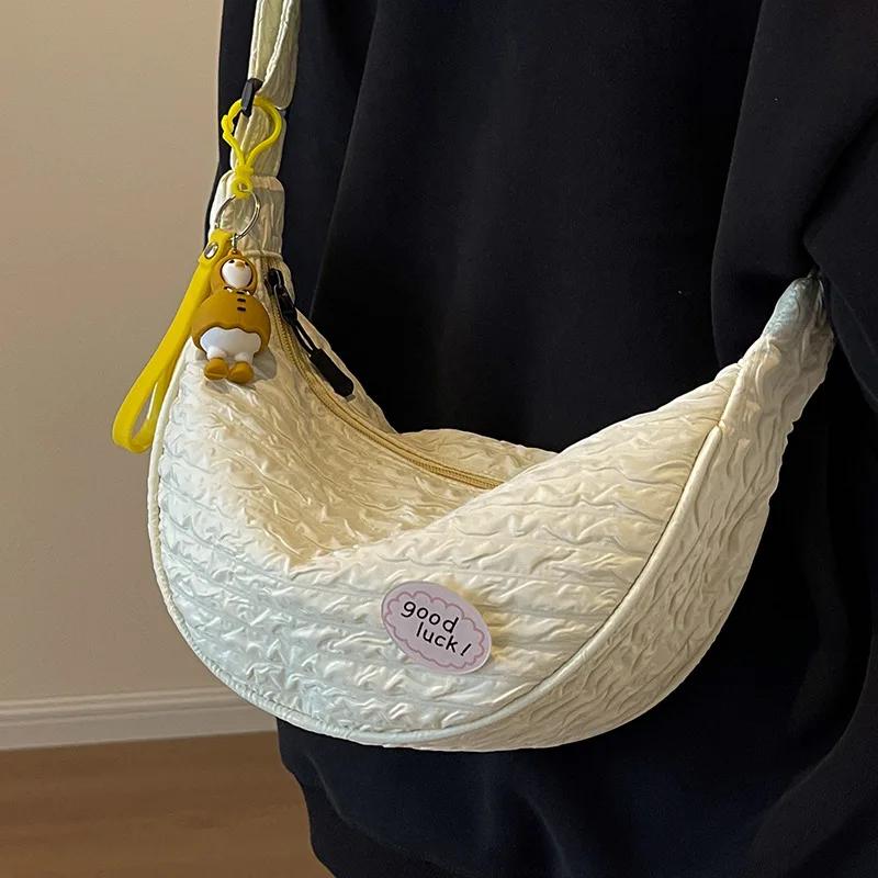 Cute Women Shoulder Bags Versatile Canvas Bag Crossbody Bags for Women Fashionable Dumpling Bag Purse and Handbags