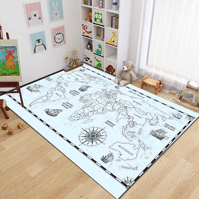 15 Sizes Antique Pirate Treasure Map Carpet Rug for Bedroom Living Room Boho Decor Children's Crawling Mat College Dorm Decor