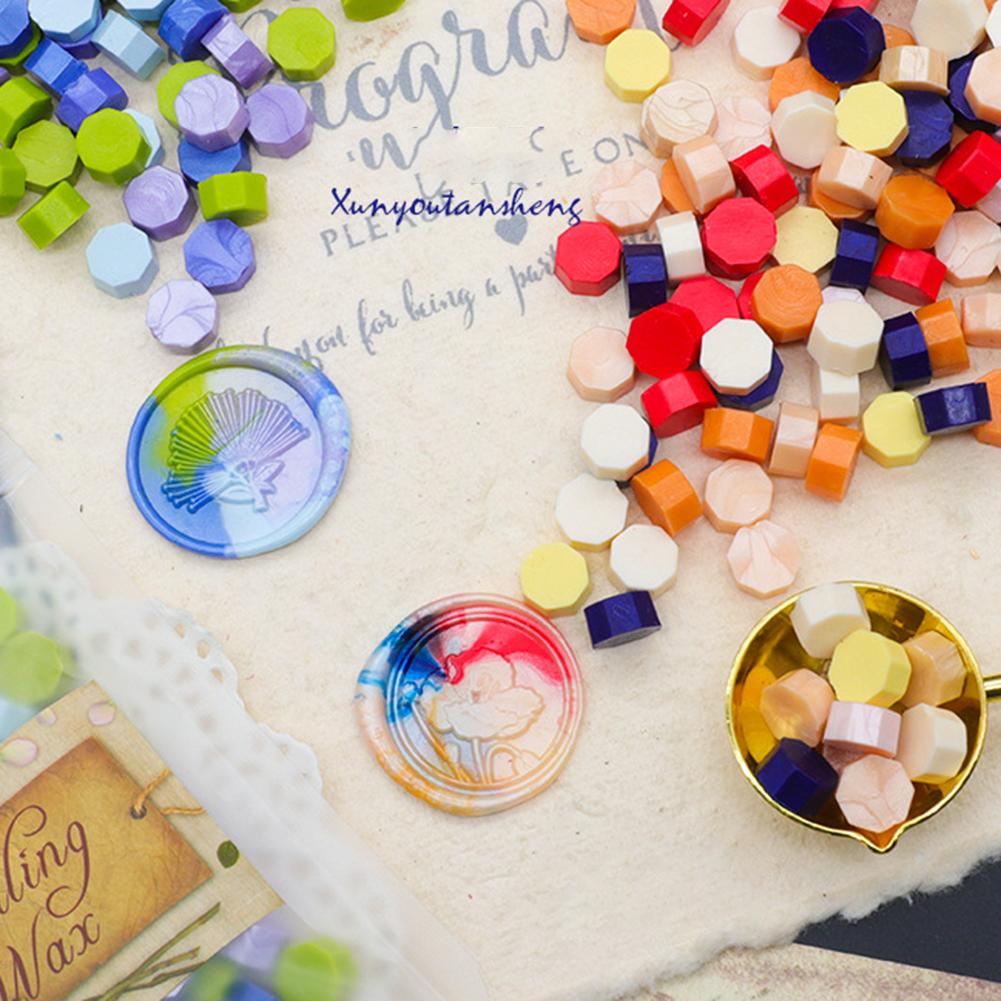 Stamp Beaded Waxes Octagon DIY Manual Account 100 Pieces Retro Decor Craft Ornaments for Envelope Gifts Invitation Card Supplies