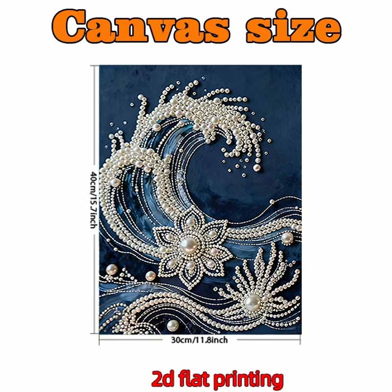 DIY Wave Pearl Diamond Art Kits Without Frame 30x40cm Gem Art Diamond Painting Kits for Adults/Beginners Gift Idea Home Wall Decor