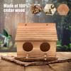 Parrot Cage Wooden Bird House with 2 Holes Creative Hanging Birdhouse Garden Bird NestRoom Handmade Outdoor Bird Nesting Decor