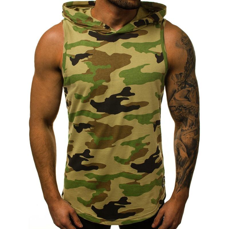 Men S Slim Breathable Sleeveless Hooded Sports Vest