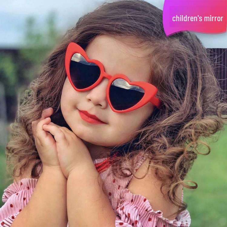 2022 Trendy Peach Heart Sunglasses: Fashionable, Comfortable, Versatile for Babies & Kids with Parent-Child Matching Design