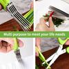 Multi-functional Stainless Steel 3/5 Layer Kitchen Scissors, Pepper Shredded Chopped Scallion Cutter Cut Cooking Tool