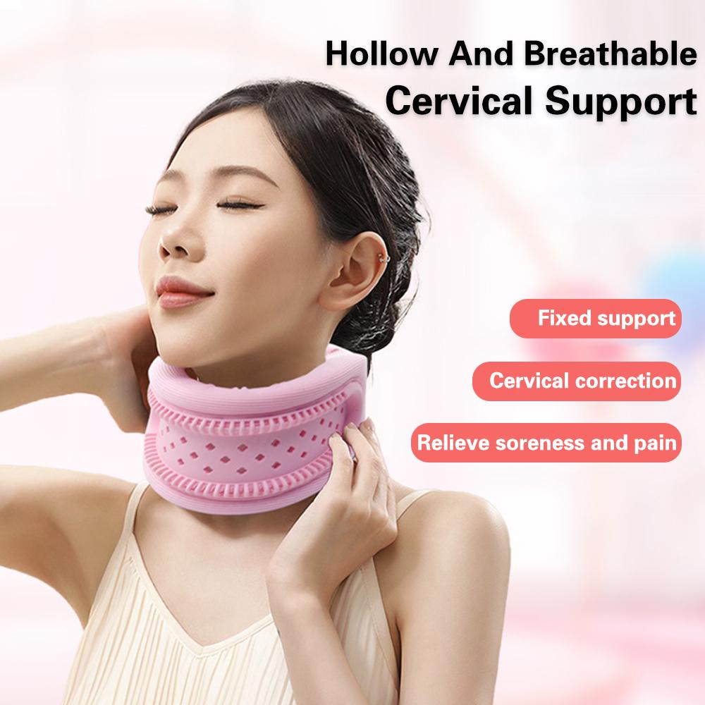 Hollowing Out Breathable Neck Brace Sponge Prevent Bowing Neck Tilted Forward Relieves Pain Cervical Pressure Soft Neck Support