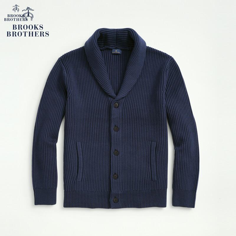Мужской вязаный кардиган Brooks Brothers с шалевым воротником L