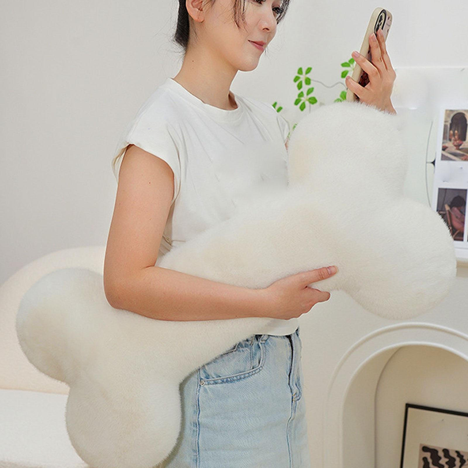 

Имитация косточки Форма плюшевая игрушка подушка украшение дома спящая кукла обнимашка для White 35cm