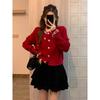 2026 Autumn/Winter French Chic Beaded Knit Jacket with Pearl Collar – Versatile Design 