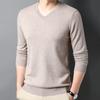 Autumn Mens And Spring Woolen Sweater Vneck Pullover Long Sleeve Woolen Knitted Bottom Sweater Fashion Mens Casual Woolen Sweater Interior