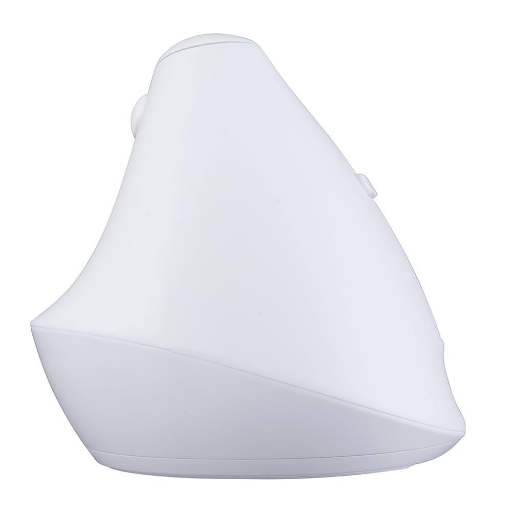 Digio2 Mini Ergonomic Wireless Mouse, Quiet, 5 Buttons, Blue LED, White