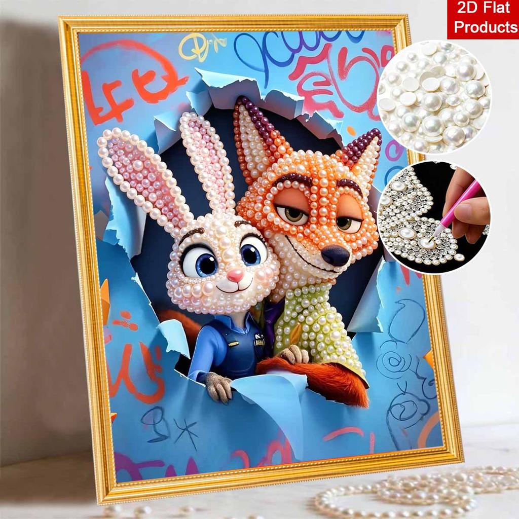 Disney DIY Pearl Painting Judy and Nick Decorative Painting Creative Ornaments Friends Gifts Desktop Furnishings Home Decoration