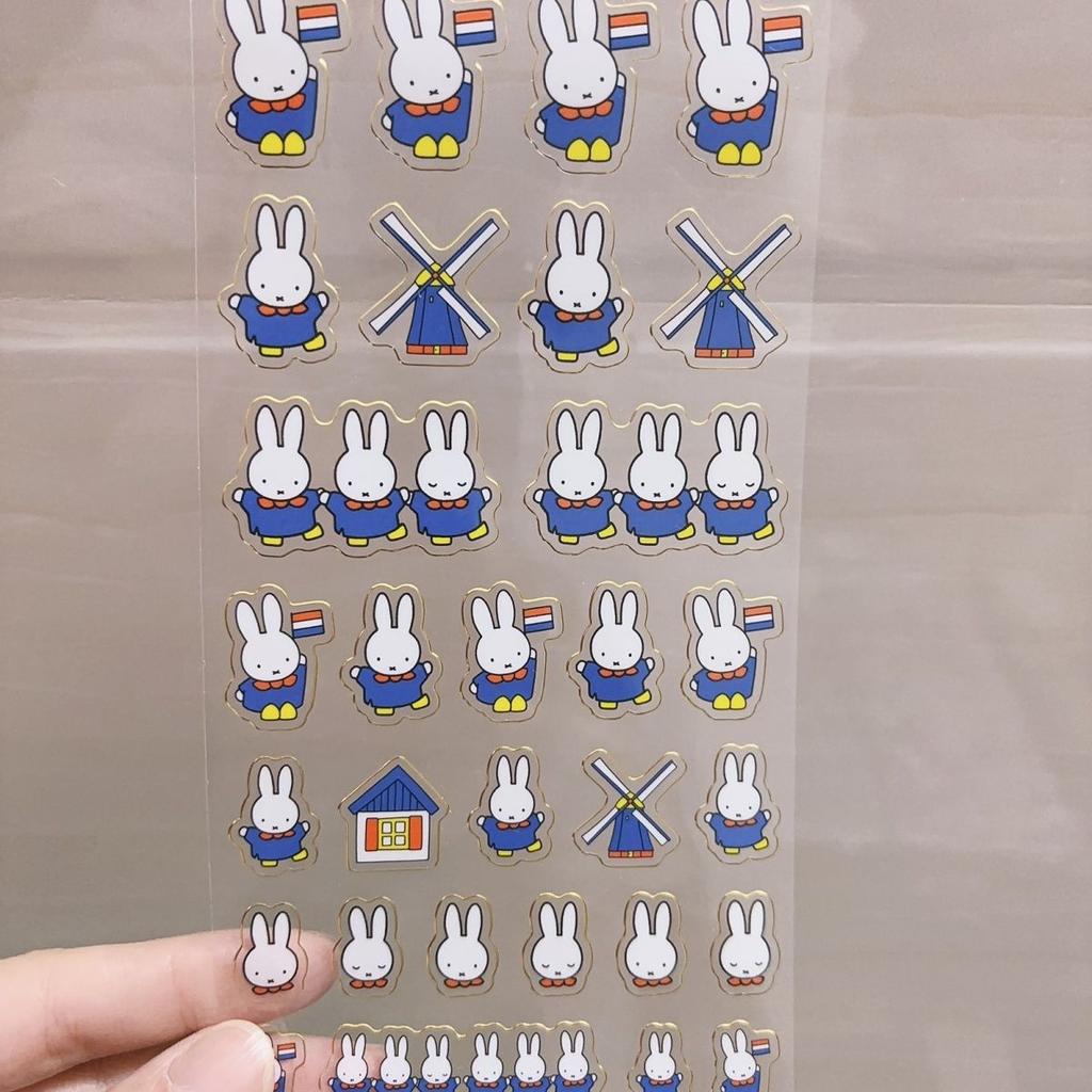 Kawaii Miffy Sticker Cartoon Cute Stickers Waterproof Miffy Diy Tear-Off Decal Cup Phone Case Decorative Picture