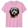 Colorful Shih Tzu TShirt Dog Portrait Pet Lover Gift For Him And Her
