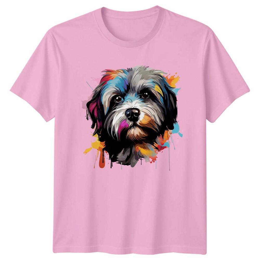 Colorful Shih Tzu TShirt Dog Portrait Pet Lover Gift For Him And Her