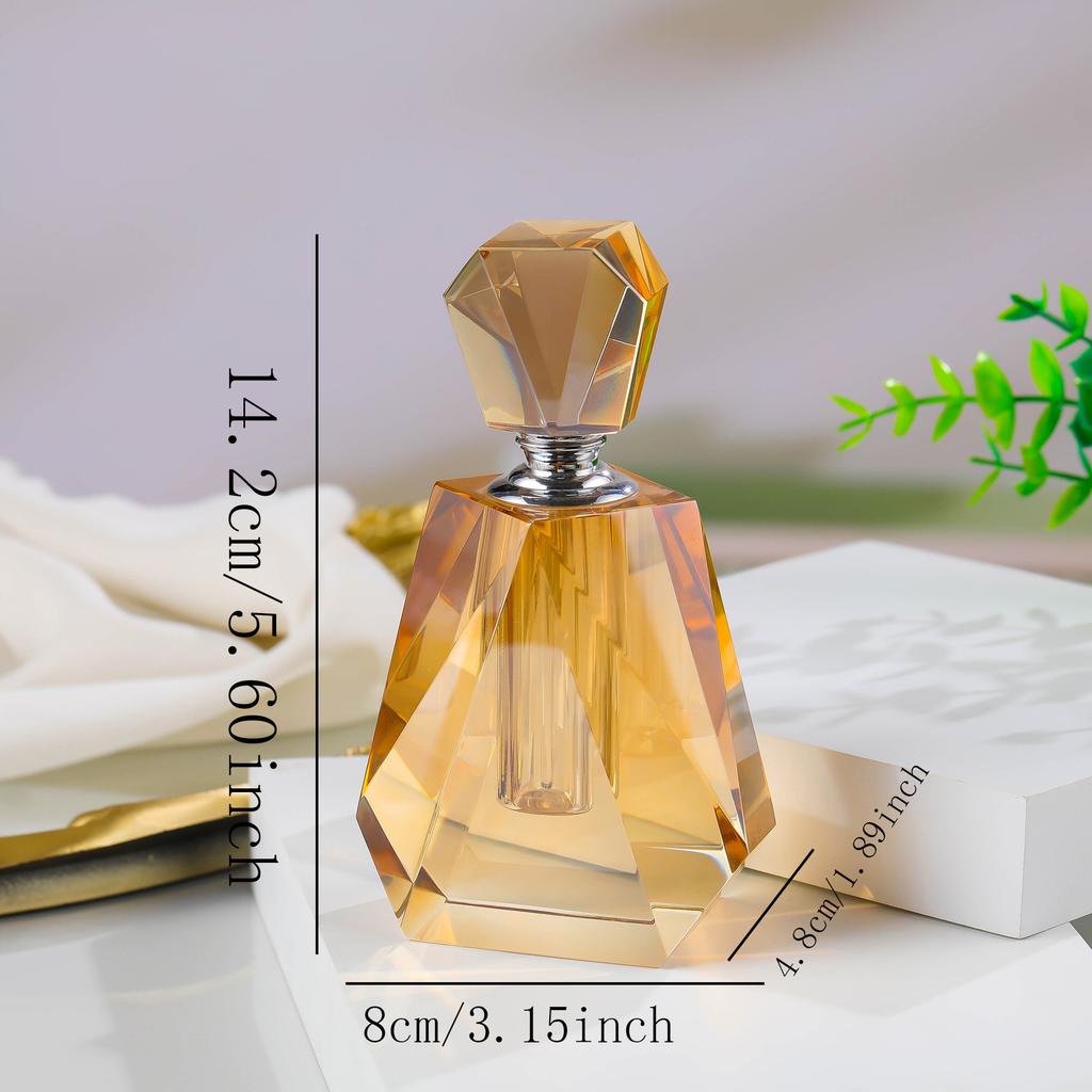 14-17ml Vintage Diamond Perfume Bottle Home Decoration Large Capacity Amber Crystal Glass Perfume Bottle Gift Tabletop Decor