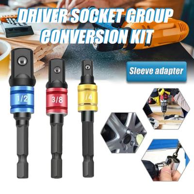 3/8Pcs Socket Adapter Rod Hex Shank To Square Head 45661 45724 1/2-Inch