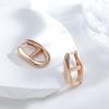 Fashion Glossy Dangle Earrings  Rose Gold Color Simple Geometry Earrings For Women High Quality Daily Fine Jewelry