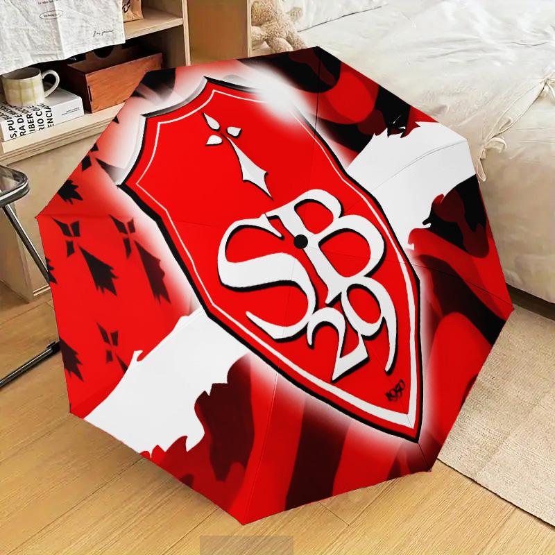 Sb29 Badge Emblem Automatic Folding Umbrella - 8-Rib Travel Umbrella with Auto Open/Close & Portable Gifts for holidays or birthdays